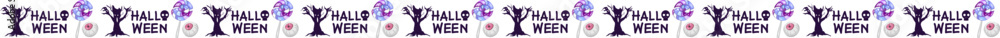 Halloween line border on transparent background.