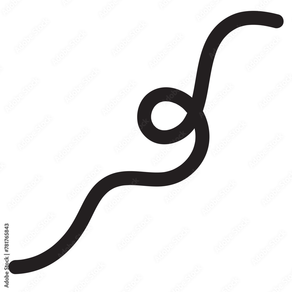 Obraz premium Curvy Curved Line Design Element Vector. Swirly line doodle. 11:11