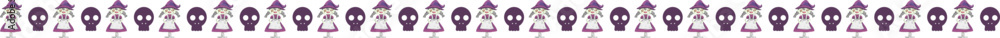 Halloween line border on transparent background. Halloween line border on transparent background.