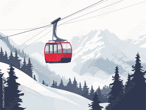 Cartoonish Cable Car Journey: Ascend to Panoramic Heights