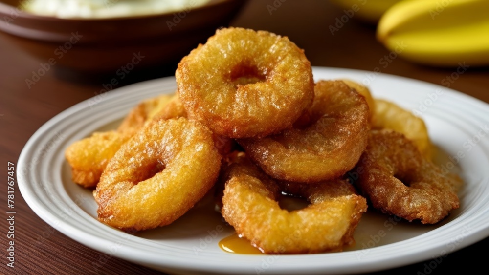 Delicious goldenbrown donuts on a plate Delicious goldenbrown donuts on a plate