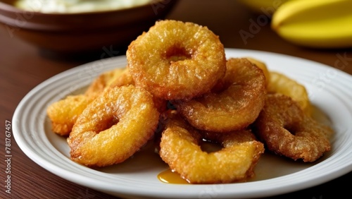  Delicious goldenbrown donuts on a plate