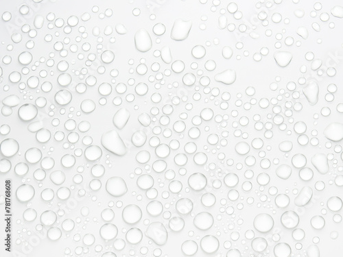白い板に張り付いた水滴、背景素材