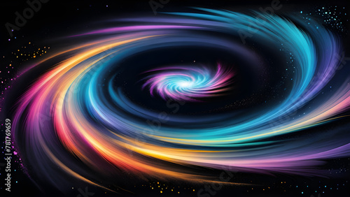 Beautiful Whirlpool Galaxy on Black Background, Cosmic Whirlpool Stunning Image, Majestic Whirlpool Galaxy in Deep Space, Enchanting Whirlpool Galaxy Photo(Generative AI)