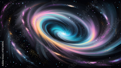 Beautiful Whirlpool Galaxy on Black Background, Cosmic Whirlpool Stunning Image, Majestic Whirlpool Galaxy in Deep Space, Enchanting Whirlpool Galaxy Photo(Generative AI)