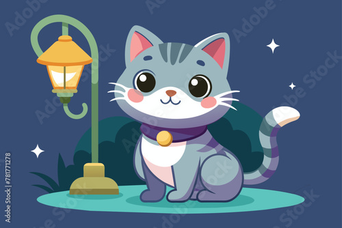 cute-cat-with-a-lamp e.eps