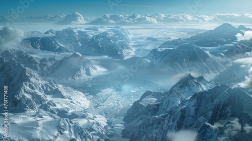A breathtaking glacier vista, highlighting the majestic allure of Greenland's icy landscapes.