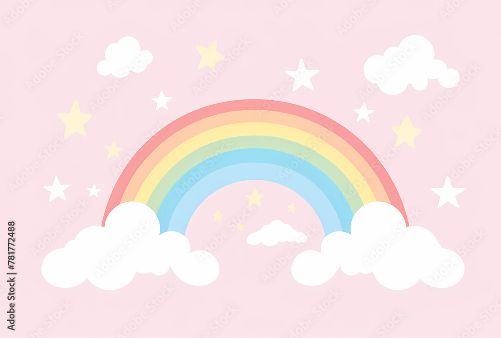 A simple rainbow vector graphic with pastel colors