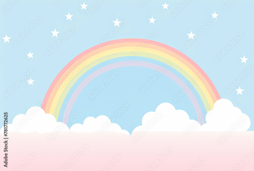 A simple rainbow vector graphic with pastel colors