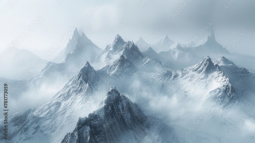 A panoramic view of Greenland's rugged mountain ranges, perfect for adventurous spirits. - obrazy, fototapety, plakaty 