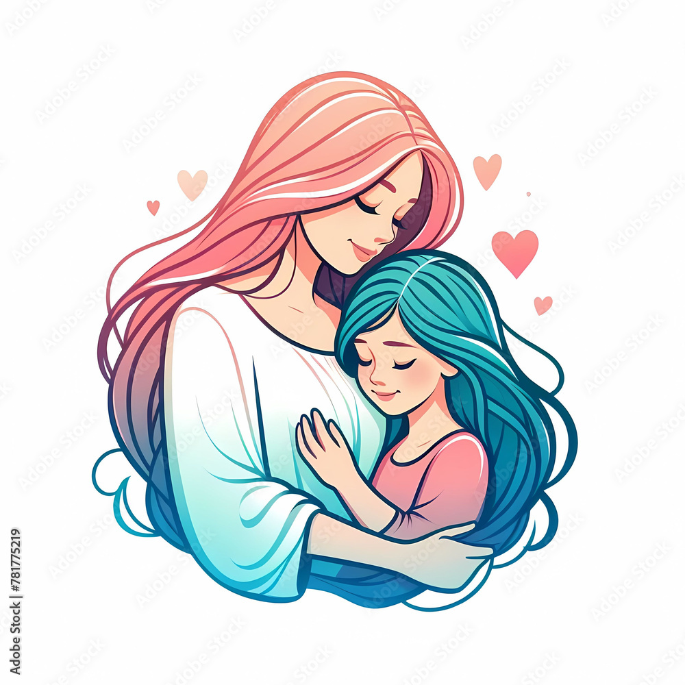 Illustration with mothers day design