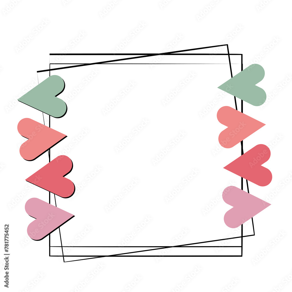 frame with ribbon - obrazy, fototapety, plakaty 