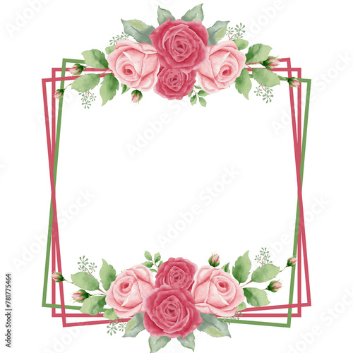 frame with roses