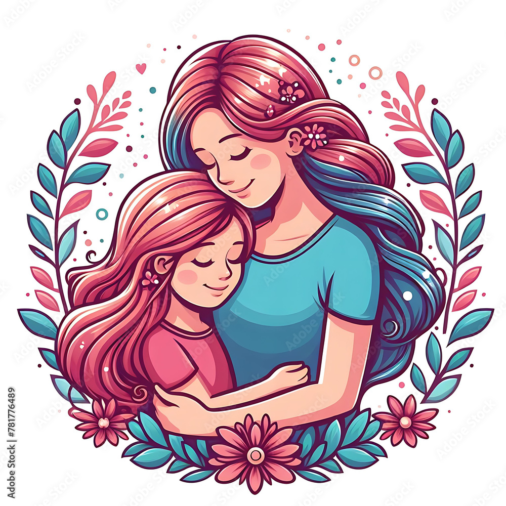 Illustration with mothers day design