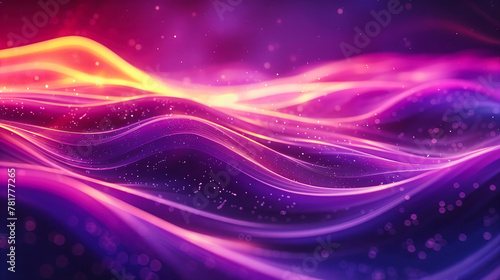 Futuristic Abstract Wave in Blue and Purple, Bright Light and Energy Flow Design, Modern Digital Art Illustration