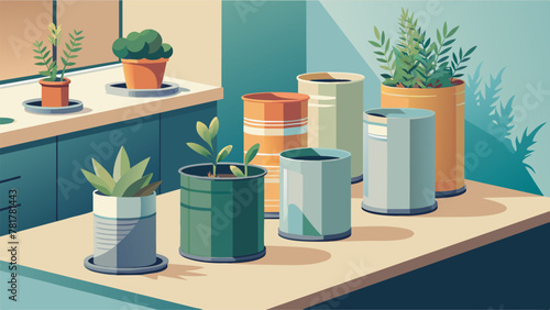 Reusing Tin Cans as Indoor Herb Planters Instead of throwing away tin cans wash them out and turn them into charming planters for growing your