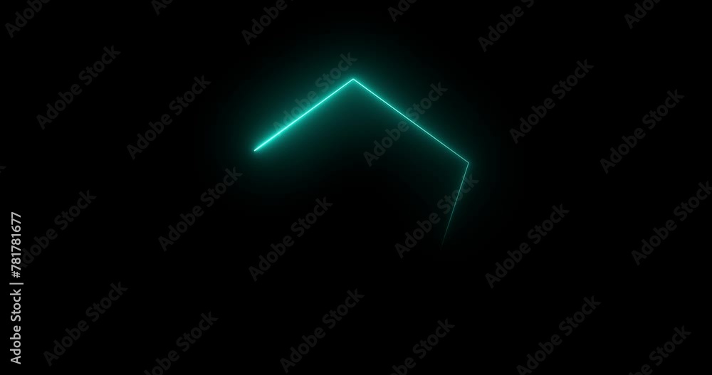 Traceable neon light moving on border of a pentagon. Glowing pentagon noen stripes frame seamless animation disco party night club sign. Neon diamond retro style fluorescent tube laser light footage. Traceable neon light moving on border of a pentagon. Glowing pentagon noen stripes frame seamless animation disco party night club sign. Neon diamond retro style fluorescent tube laser light footage.