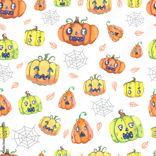 Halloween seamless pattern background.