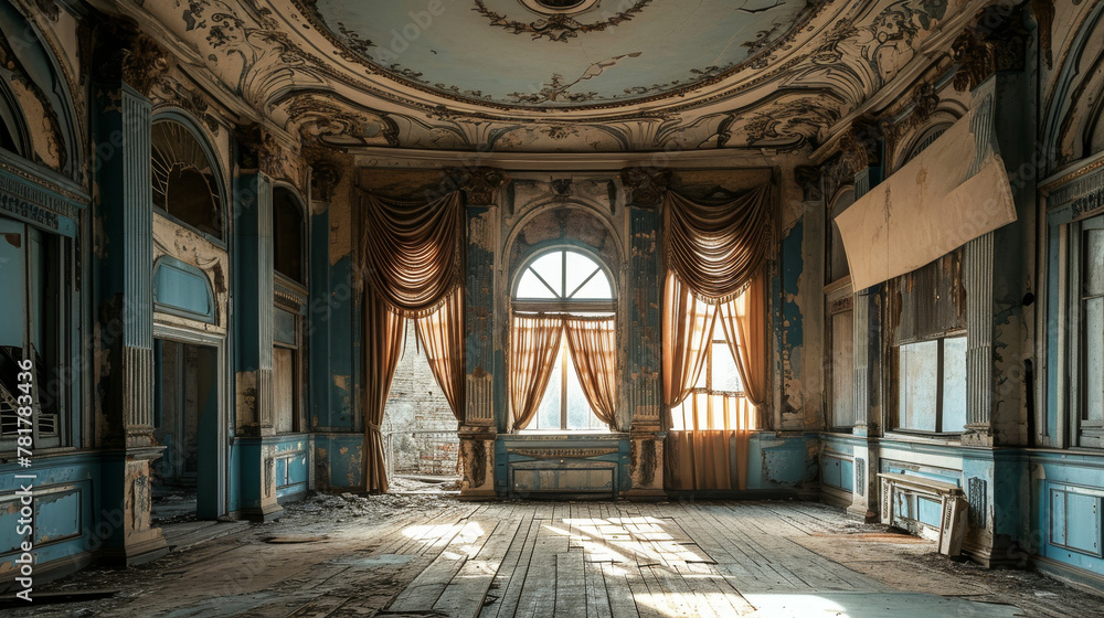 Sunlight's Embrace: Echoes of Elegance in Abandoned Baroque Interiors