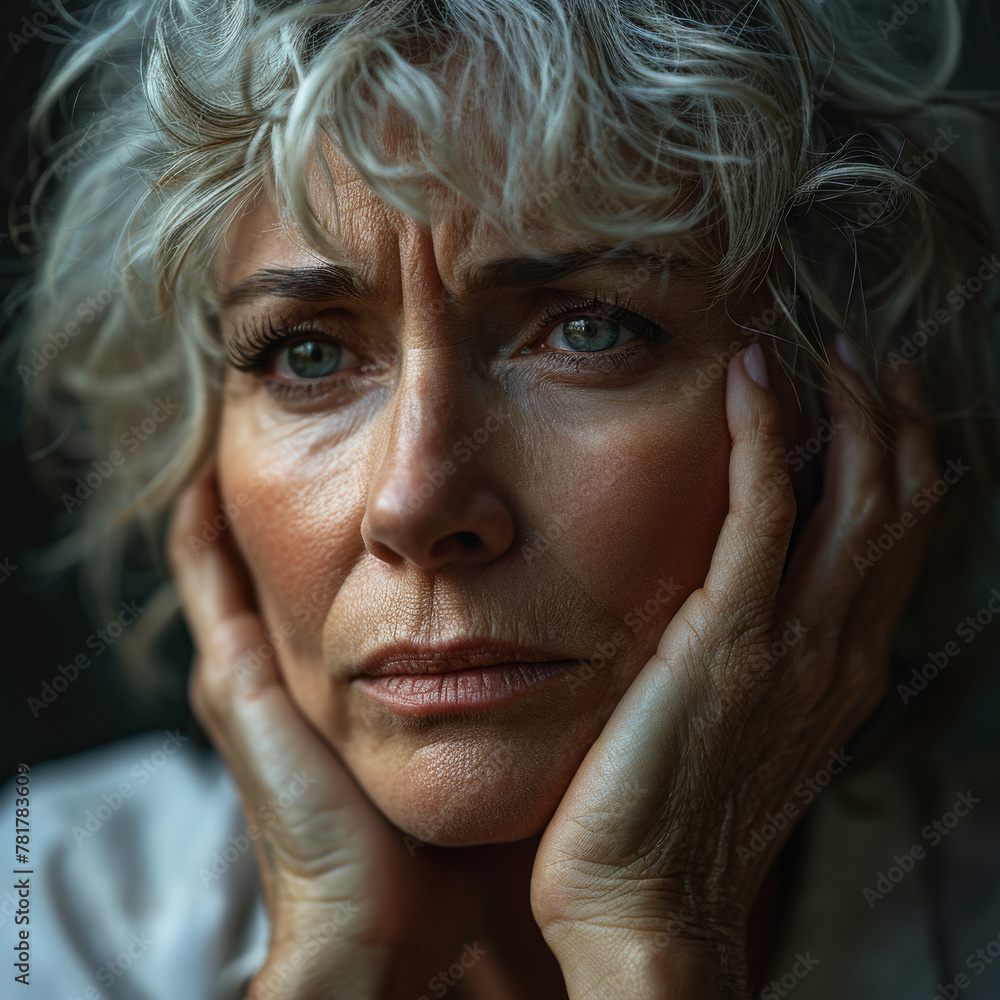 Pensive Senior Woman with Grey Hair
Pensive Senior Woman with Grey Hair