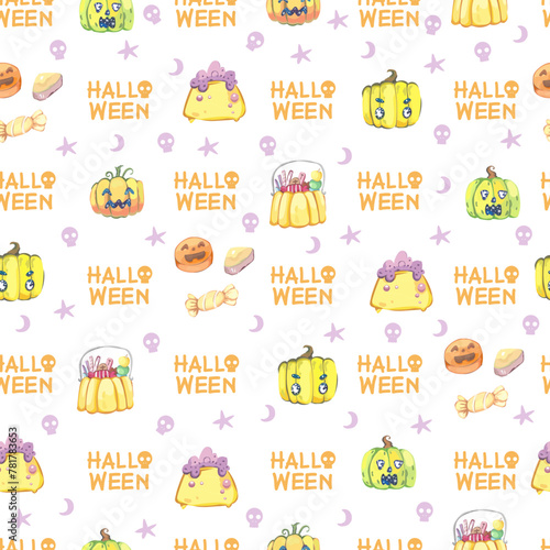 Halloween seamless pattern background.
