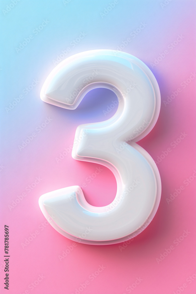 Countdown number 3 illustration poster, number 3 three-dimensional illustration Countdown number 3 illustration poster, number 3 three-dimensional illustration