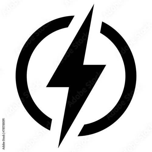 thunder icon, simple vector design