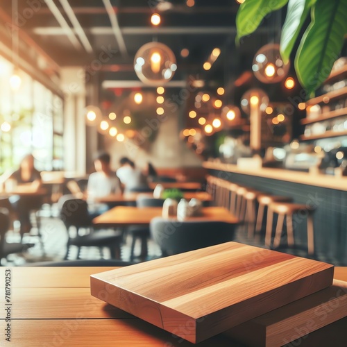 Wood Desk with cafe vibe