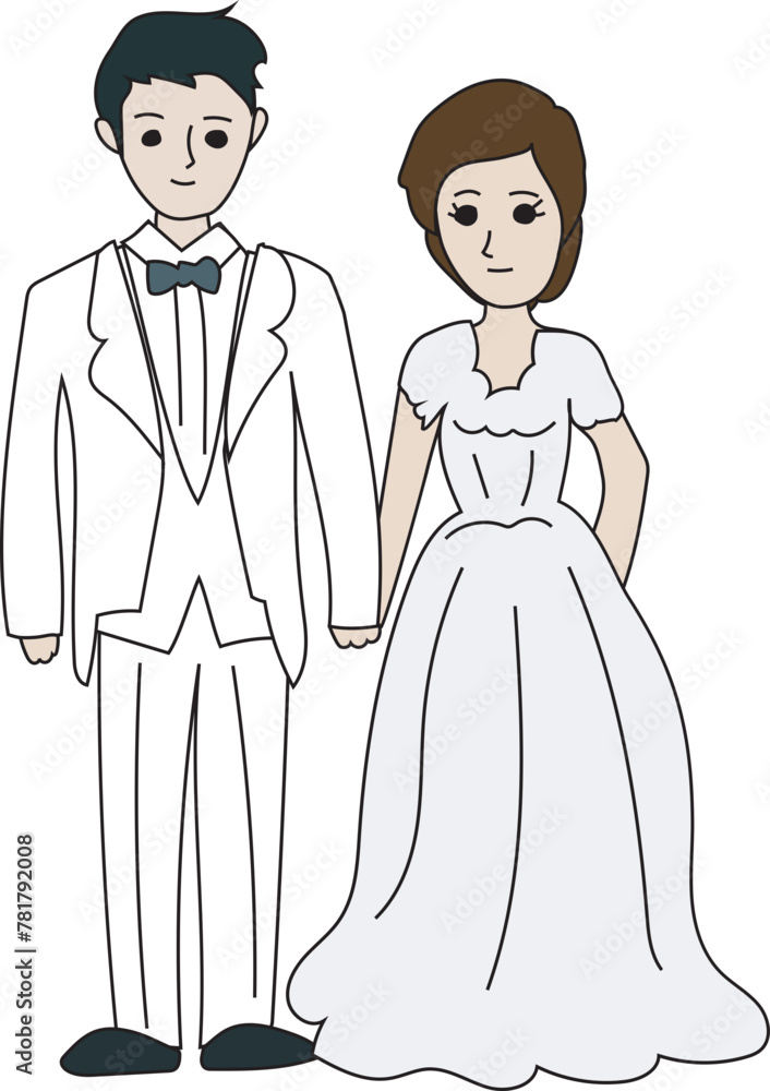 Wedding couple illustration, Transparent background.
Wedding couple illustration, Transparent background.