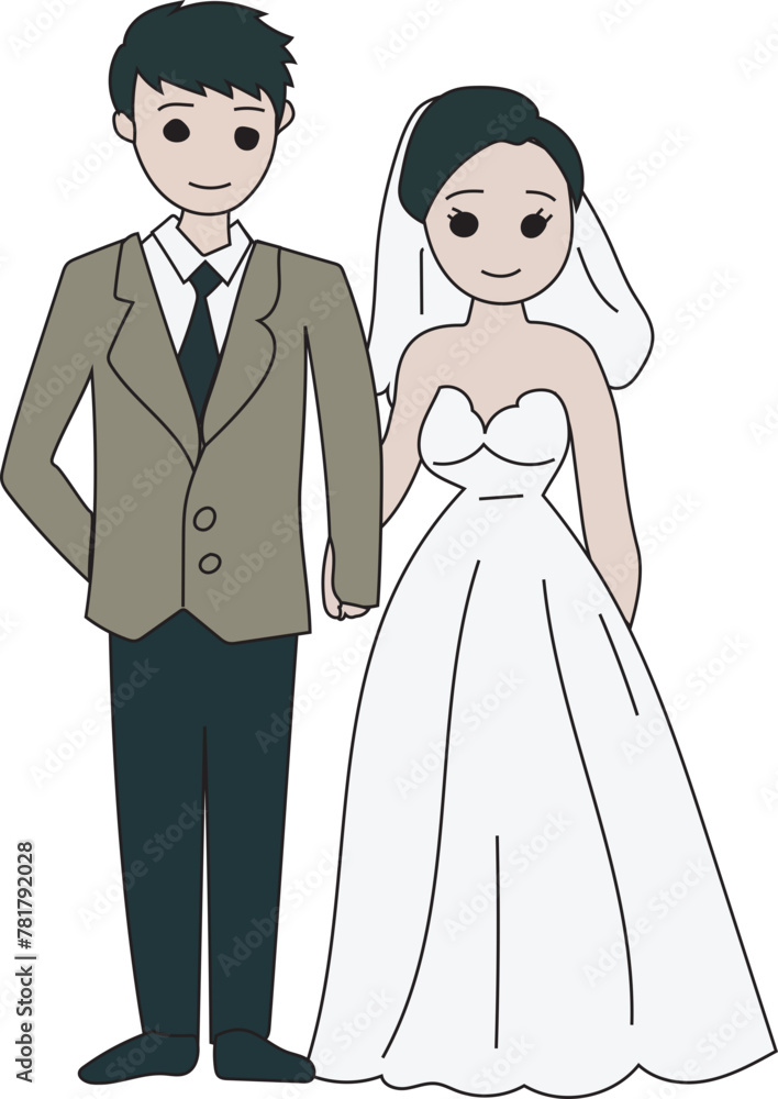 Wedding couple illustration, Transparent background.
Wedding couple illustration, Transparent background.