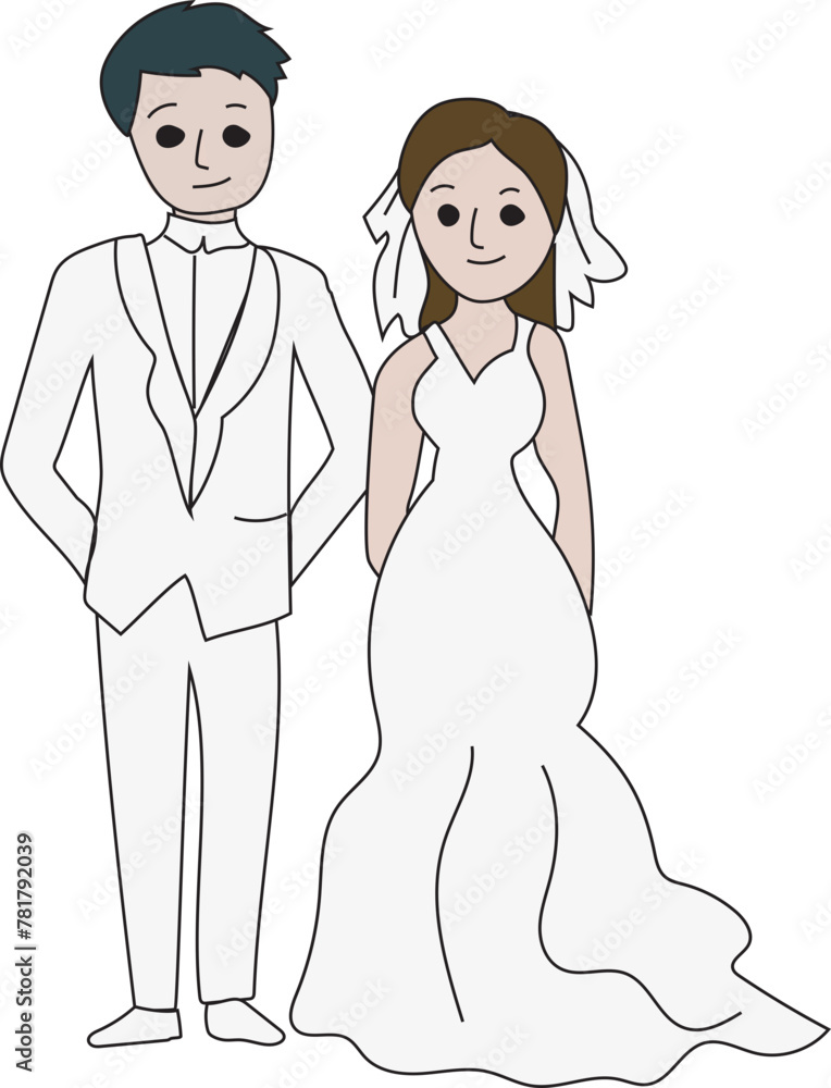 Wedding couple illustration, Transparent background.
Wedding couple illustration, Transparent background.
