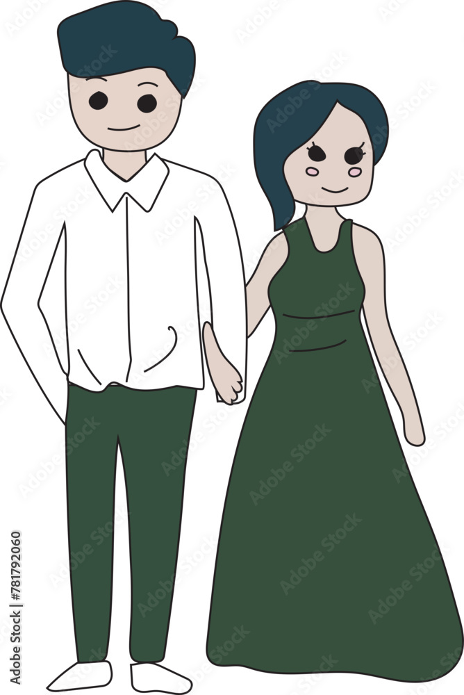 Wedding couple illustration, Transparent background.
Wedding couple illustration, Transparent background.