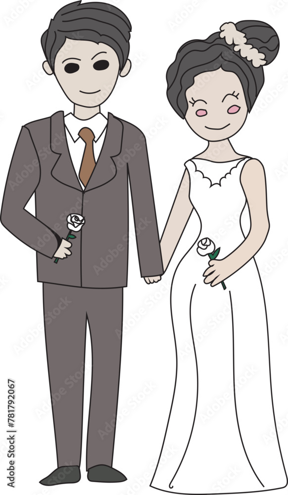 Wedding couple illustration, Transparent background.
Wedding couple illustration, Transparent background.