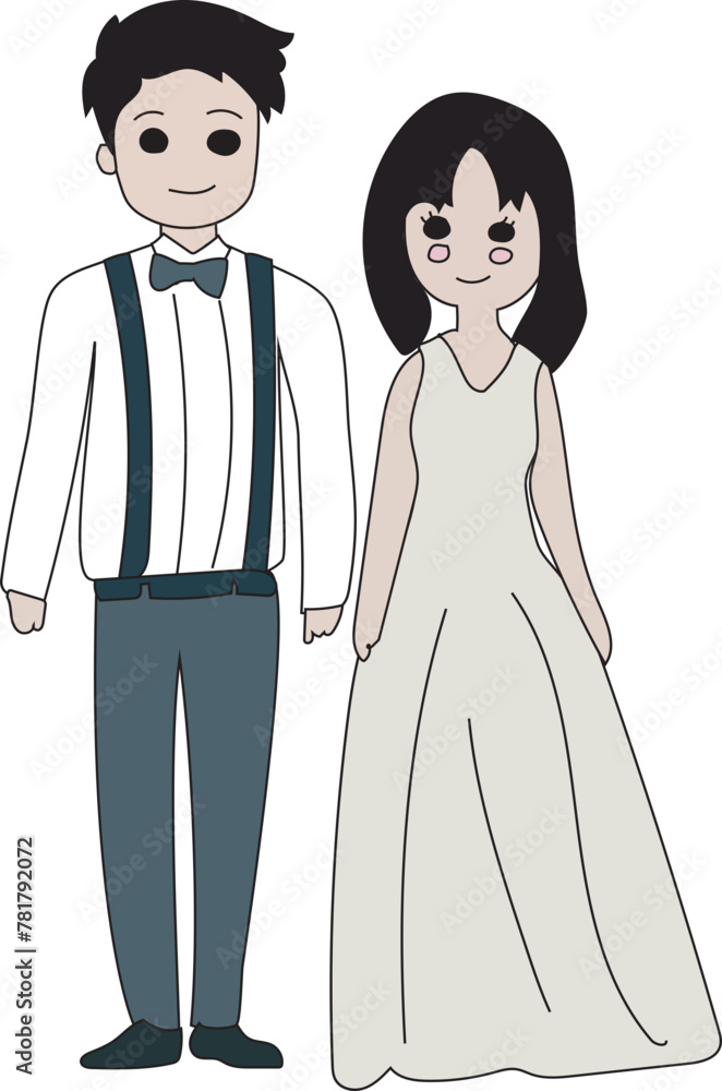 Wedding couple illustration, Transparent background.
Wedding couple illustration, Transparent background.