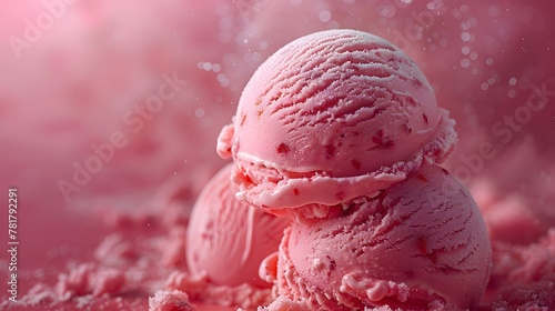 refreshing allure of a summer ice cream in vibrant strawberry red against a solid background, portrayed in 8k full ultra HD, its deliciousness beckoning with cinematic clarity.