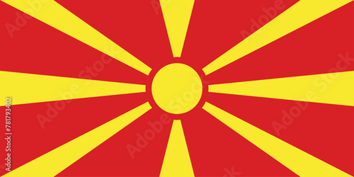 Flag of North Macedonia. Vector illustration. EPS10