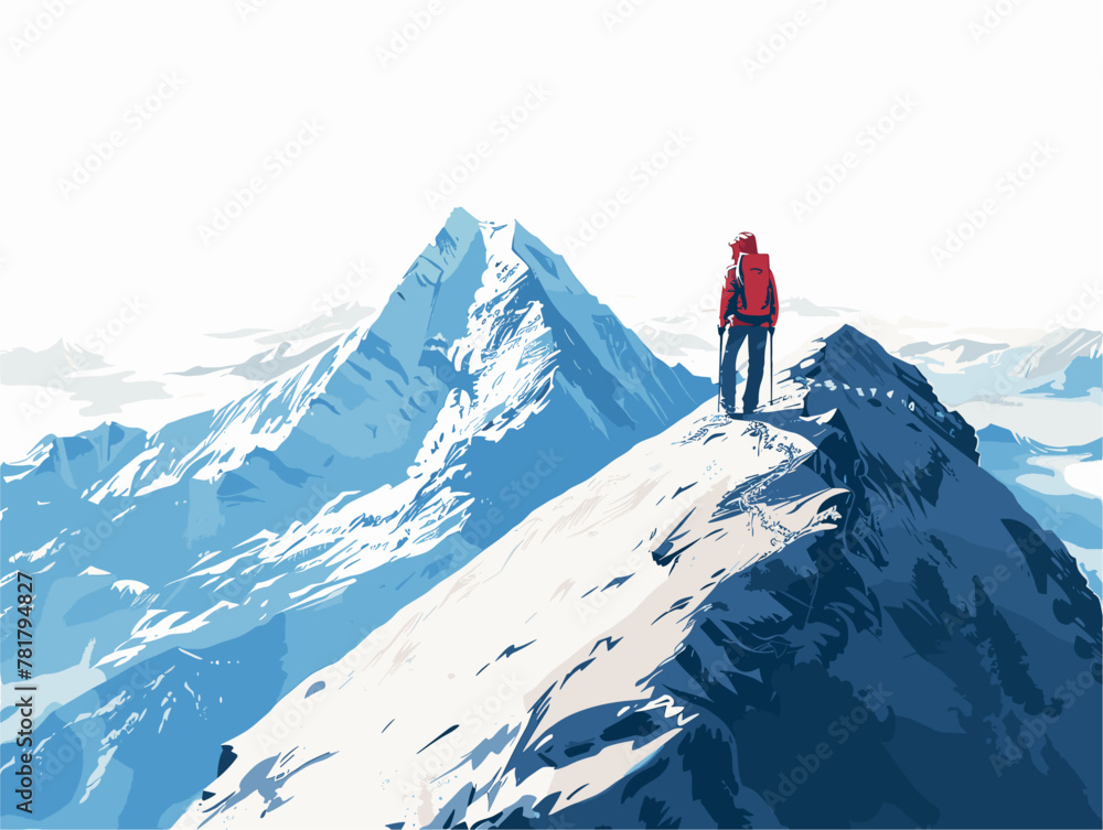 Unwavering Will: Hiker Triumphs Over Mountainous Challenge for Breathtaking Scenic Reward