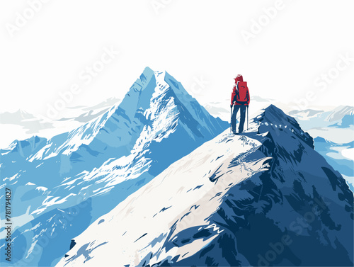 Unwavering Will: Hiker Triumphs Over Mountainous Challenge for Breathtaking Scenic Reward © J.V.G. Ransika