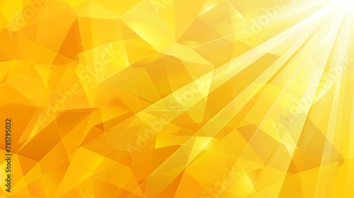 modern style yellow geometric polygon background sun rays