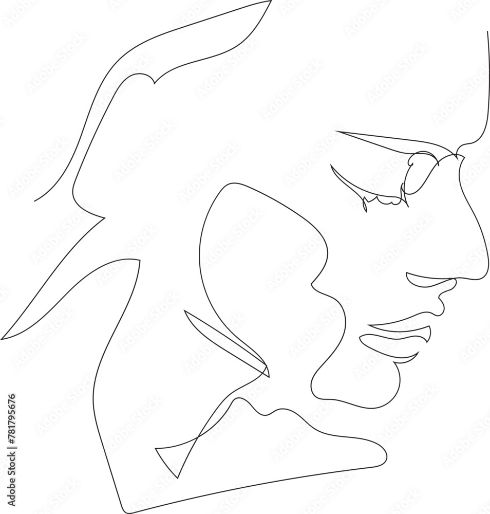 Man line art drawing illustration on transparent background. Man line art drawing illustration on transparent background.