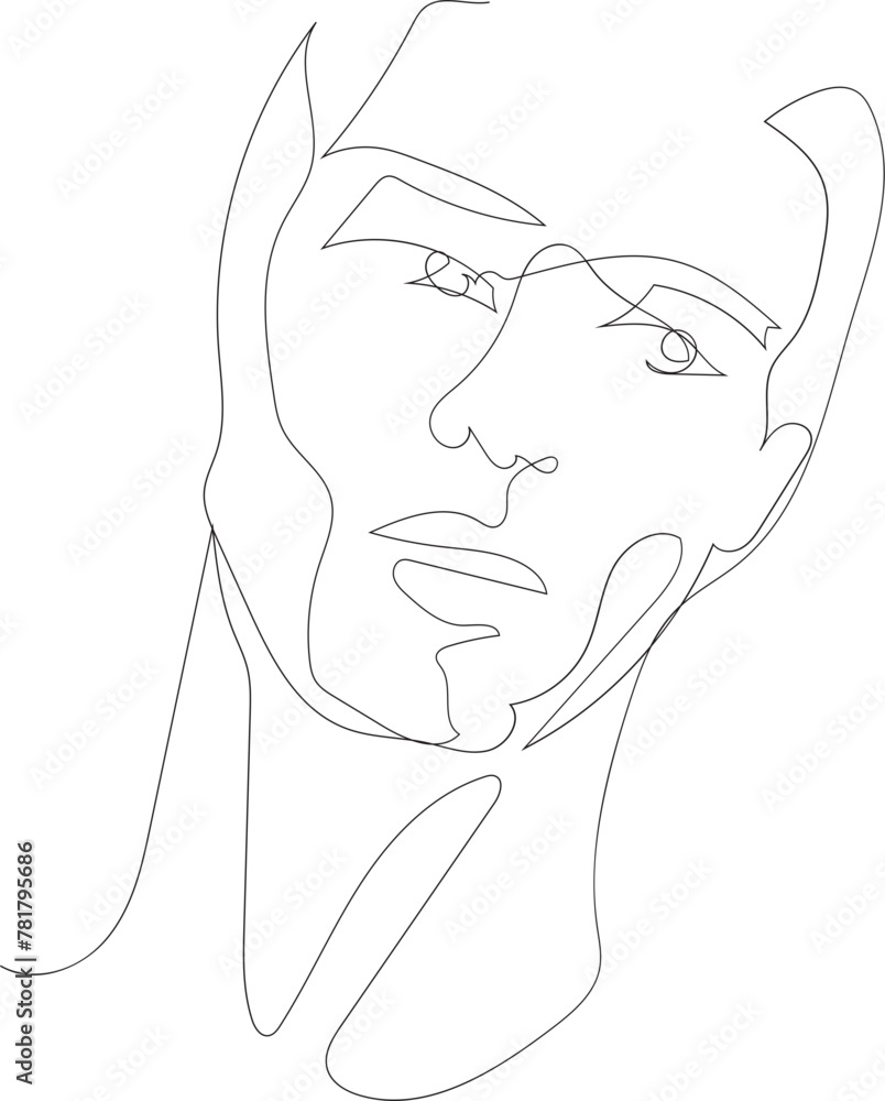 Man line art drawing illustration on transparent background. Man line art drawing illustration on transparent background.