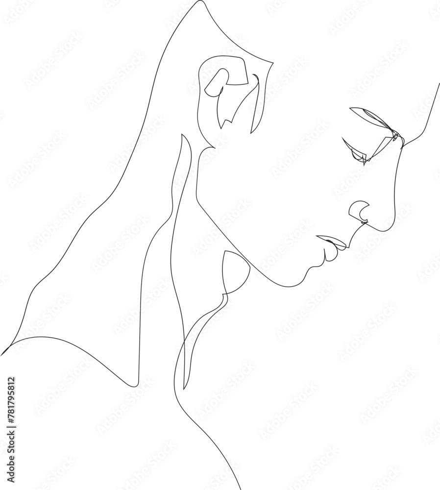 Man Line Man line art drawing illustration on transparent background. Stock ...