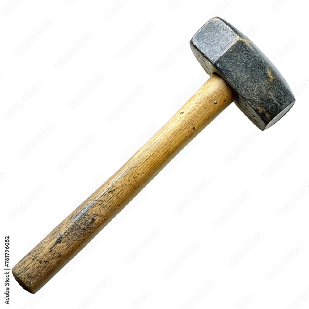 Used sledge hammer isolated on transparent background Used sledge hammer isolated on transparent background