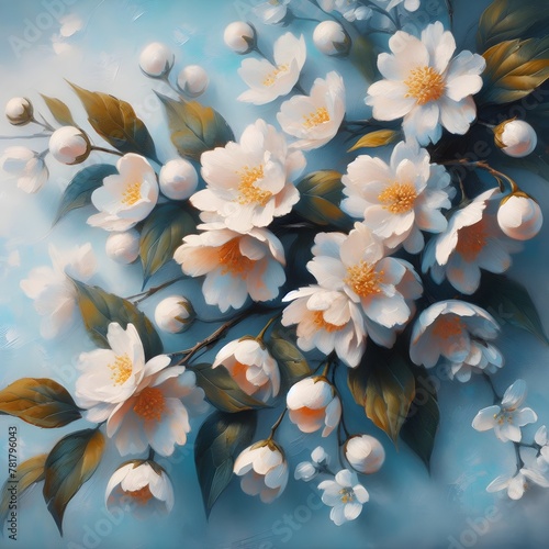 Cherry blossom background. Generative ai