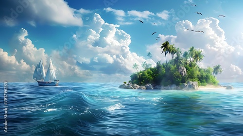 Scenery sea and island adventures and travel concept photo