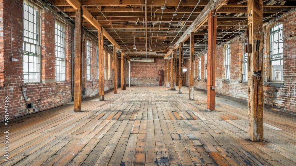 The wooden beams and exposed brickwork provide a rustic backdrop for this once bustling factory now filled with a haunting stillness. . . The wooden beams and exposed brickwork provide a rustic backdrop for this once bustling factory now filled with a haunting stillness. . .