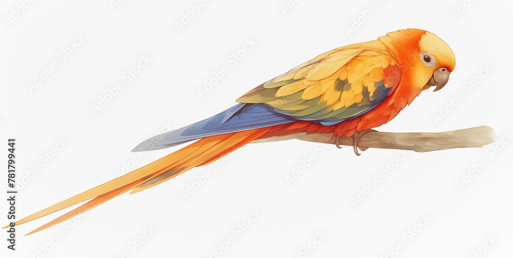 Beautiful bird drawings with a white background, suitable for backgrounds and websites. Image generated by AI