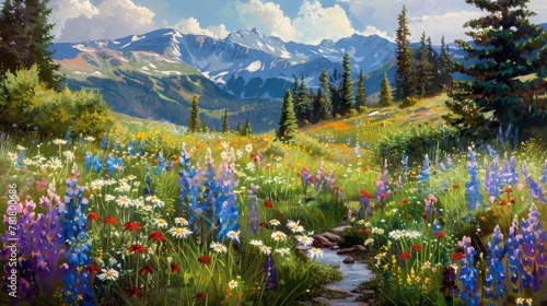 A symphony of colors fills the podium as a mountain meadow spreads out in front of you. Glimpses of vibrant wildflowers and verdant . .