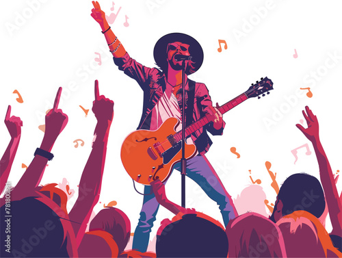 Electrifying Live Performance: A Musician's Captivating Connection with an Enraptured Audience