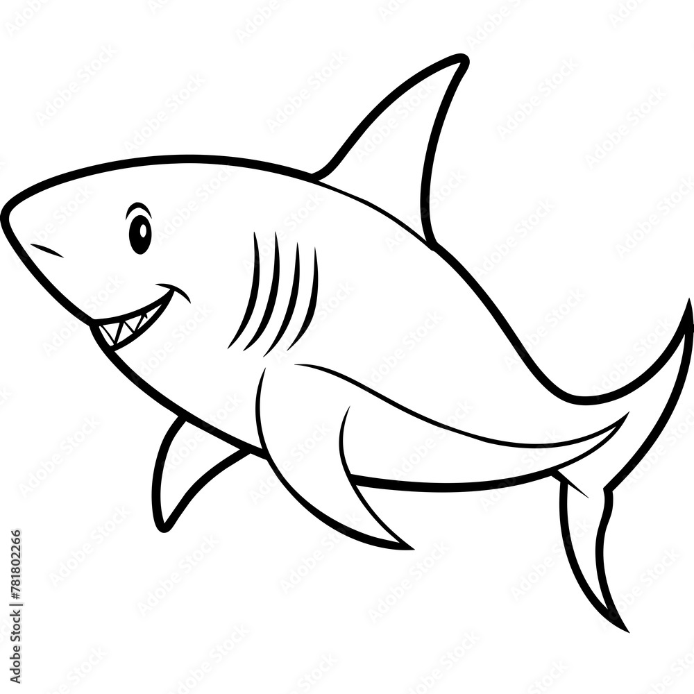 shark cartoon isolated on white shark cartoon isolated on white